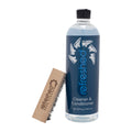 Bottle and brush of 'refreshed' cleaner and conditioner on a white background